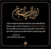 پیام تسلیت سرپرست گروه سرمایه‌گذاری مسکن در پی درگذشت پدر گرامی مدیرعامل شرکت واسپاری آباد مسکن